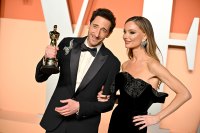 What threw Adrien Brody at Georgina Chapman before the best actor 2025 Oscars speech